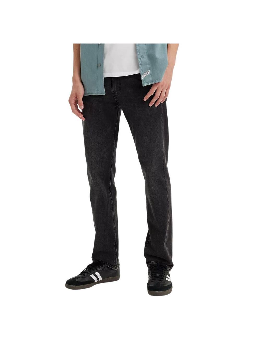 Levi’s Mens 505 Black Regular Fit Straight Leg Performance Cool Jeans Size 38x34